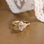 2 CT Emerald Pave Moissanite Engagement Ring