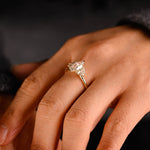 2 CT Emerald Pave Moissanite Engagement Ring
