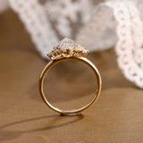 2 CT Emerald Pave Moissanite Engagement Ring