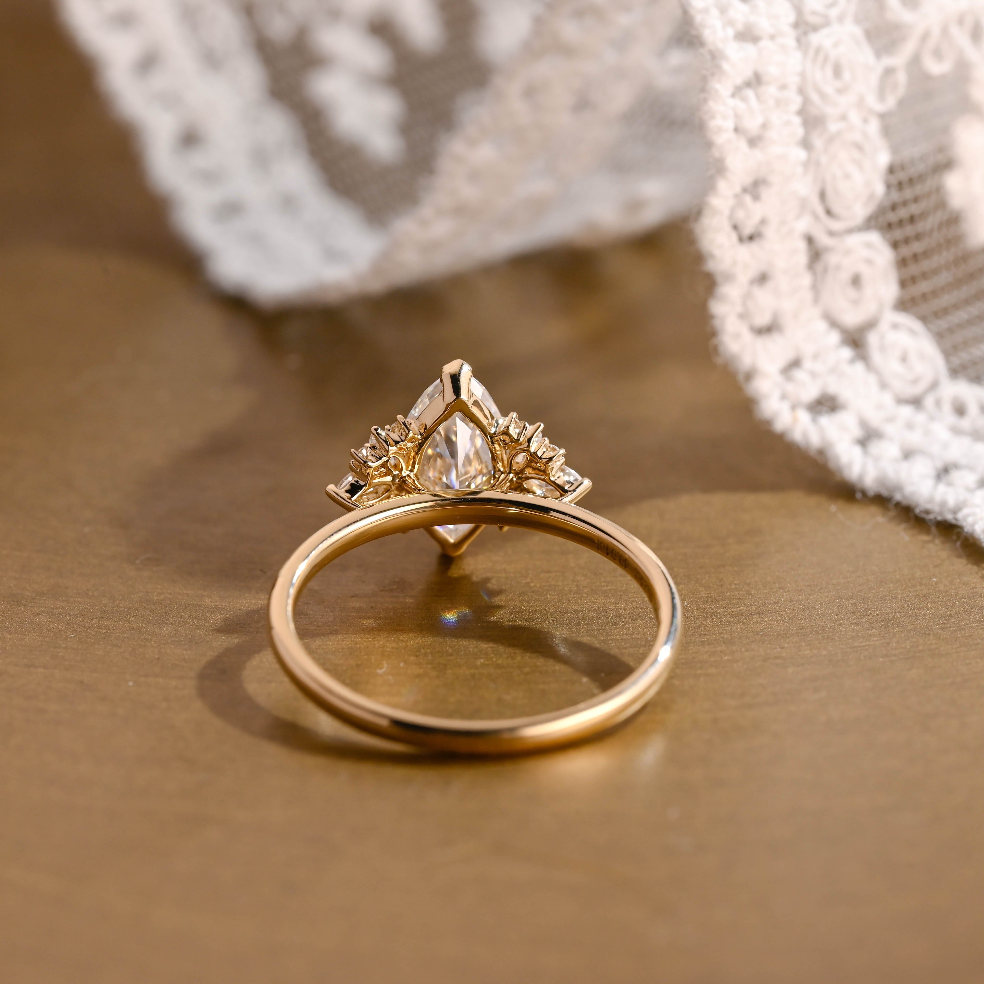 2 CT Emerald Pave Moissanite Engagement Ring