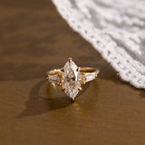 2 CT Emerald Pave Moissanite Engagement Ring