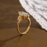 2 CT Emerald Pave Moissanite Engagement Ring