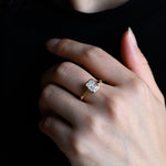 2 CT Emerald Pave Moissanite Engagement Ring