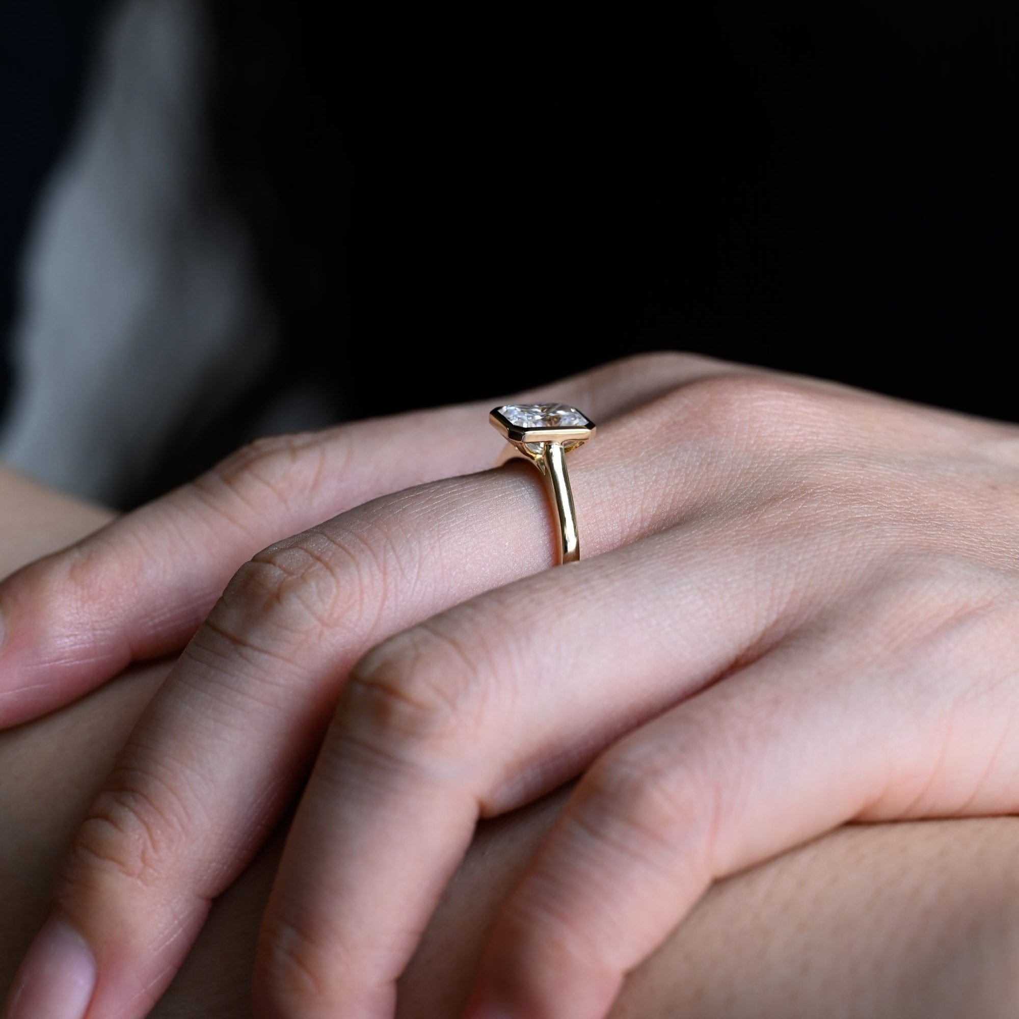 2 CT Emerald Pave Moissanite Engagement Ring