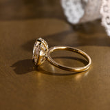 2 CT Emerald Pave Moissanite Engagement Ring
