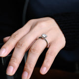 2 CT Emerald Pave Moissanite Engagement Ring