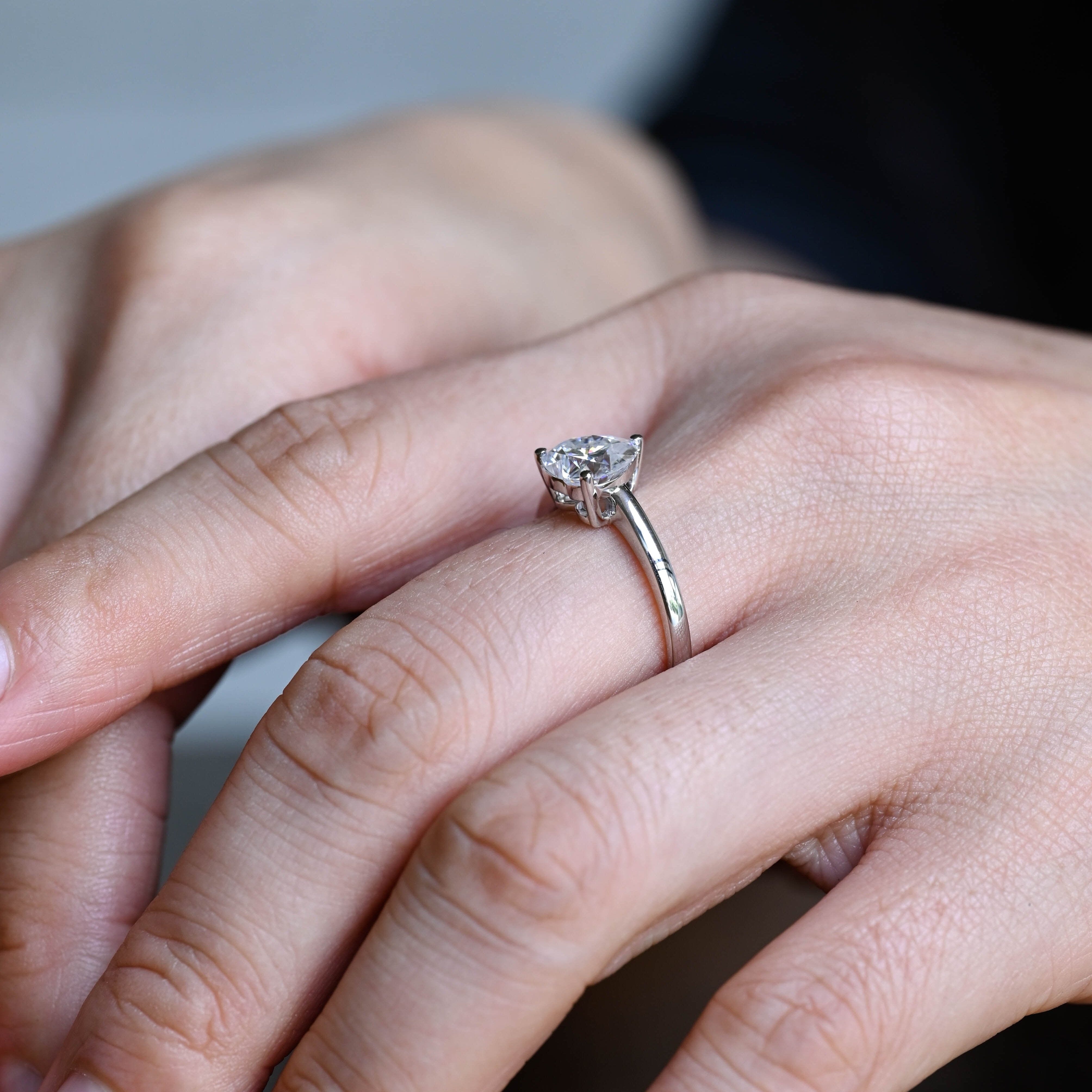 2 CT Emerald Pave Moissanite Engagement Ring