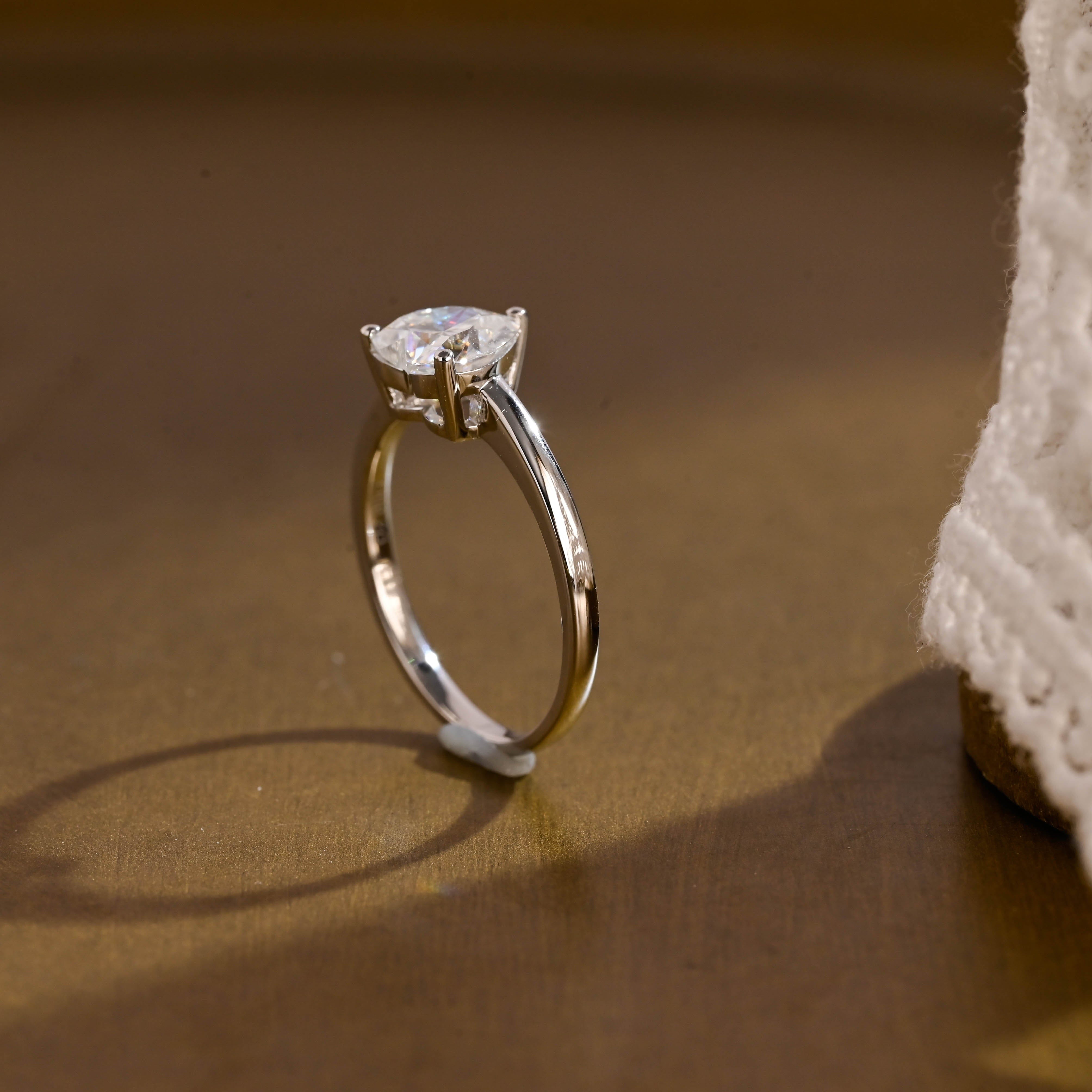 2 CT Emerald Pave Moissanite Engagement Ring