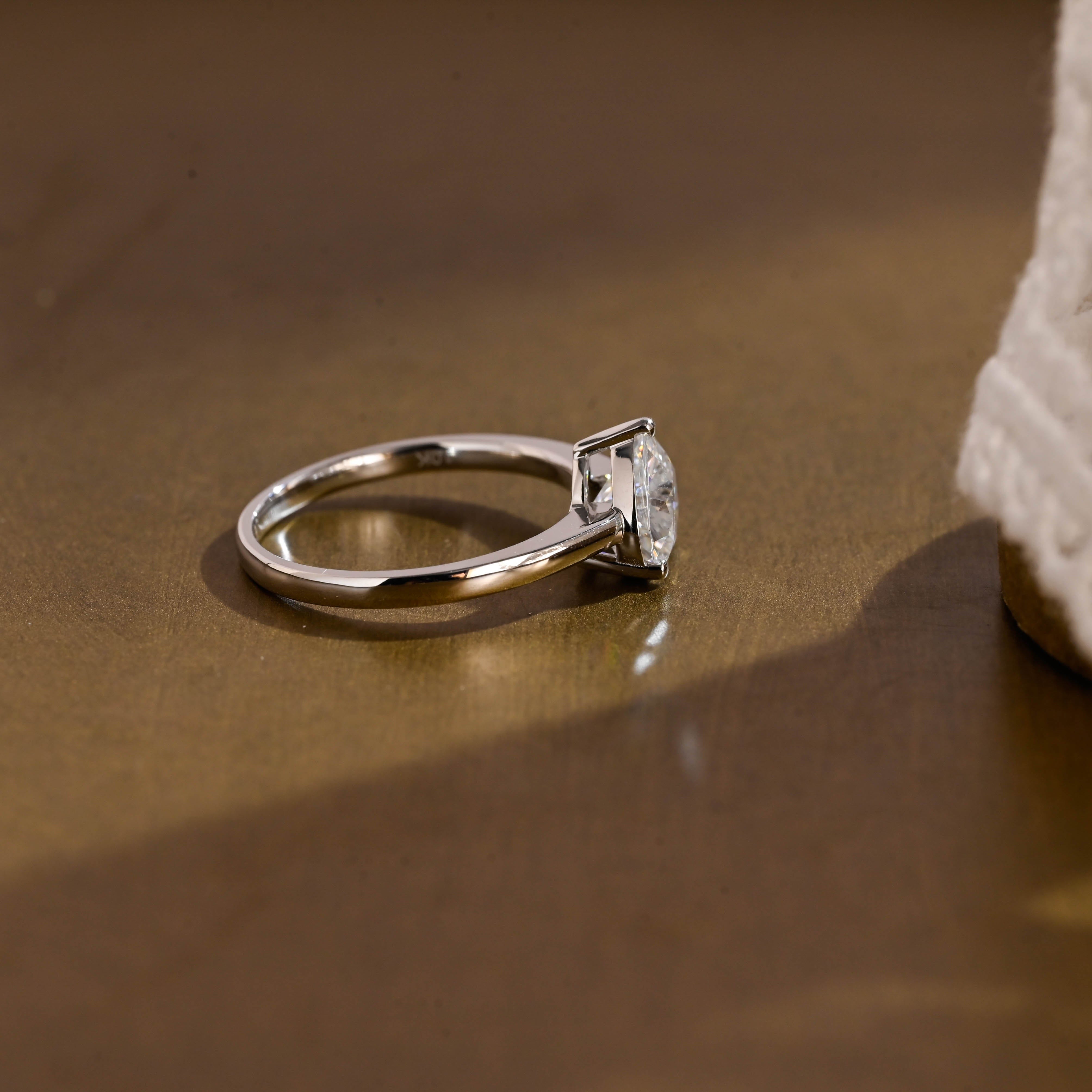2 CT Emerald Pave Moissanite Engagement Ring