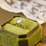 2 CT Emerald Pave Moissanite Engagement Ring