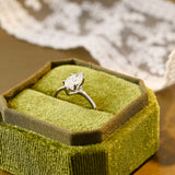 2 CT Emerald Pave Moissanite Engagement Ring