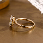 2 CT Emerald Pave Moissanite Engagement Ring
