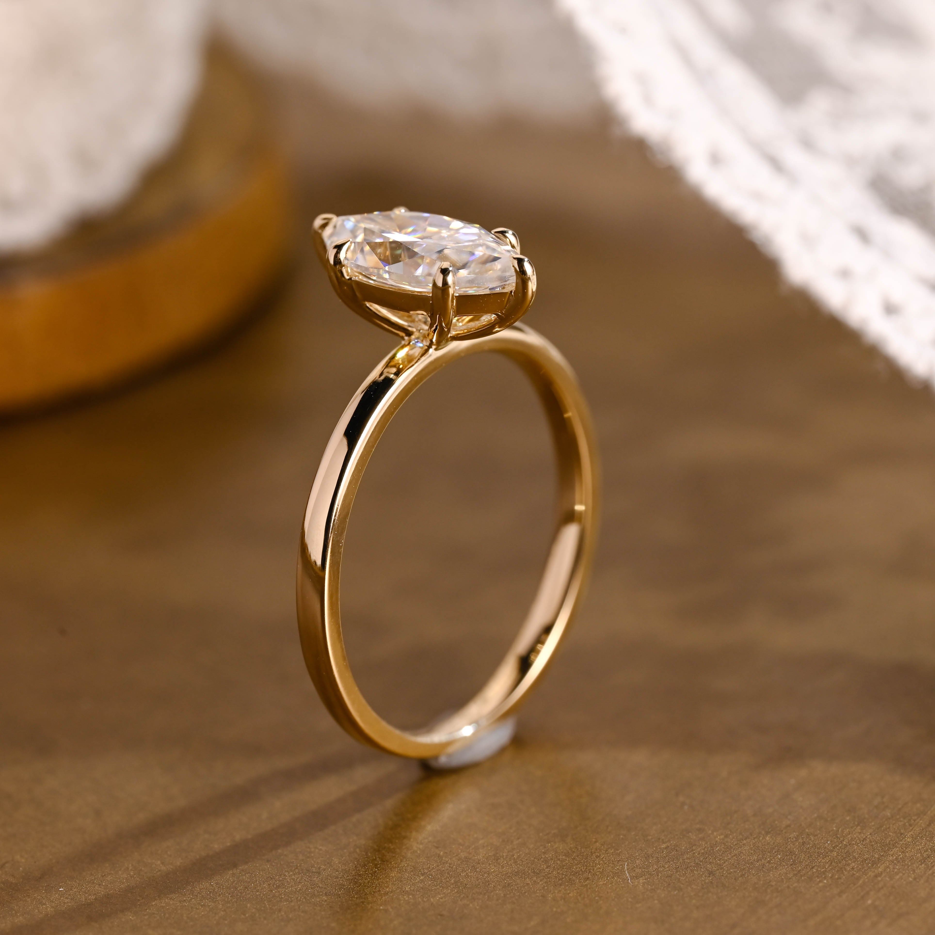 2 CT Emerald Pave Moissanite Engagement Ring