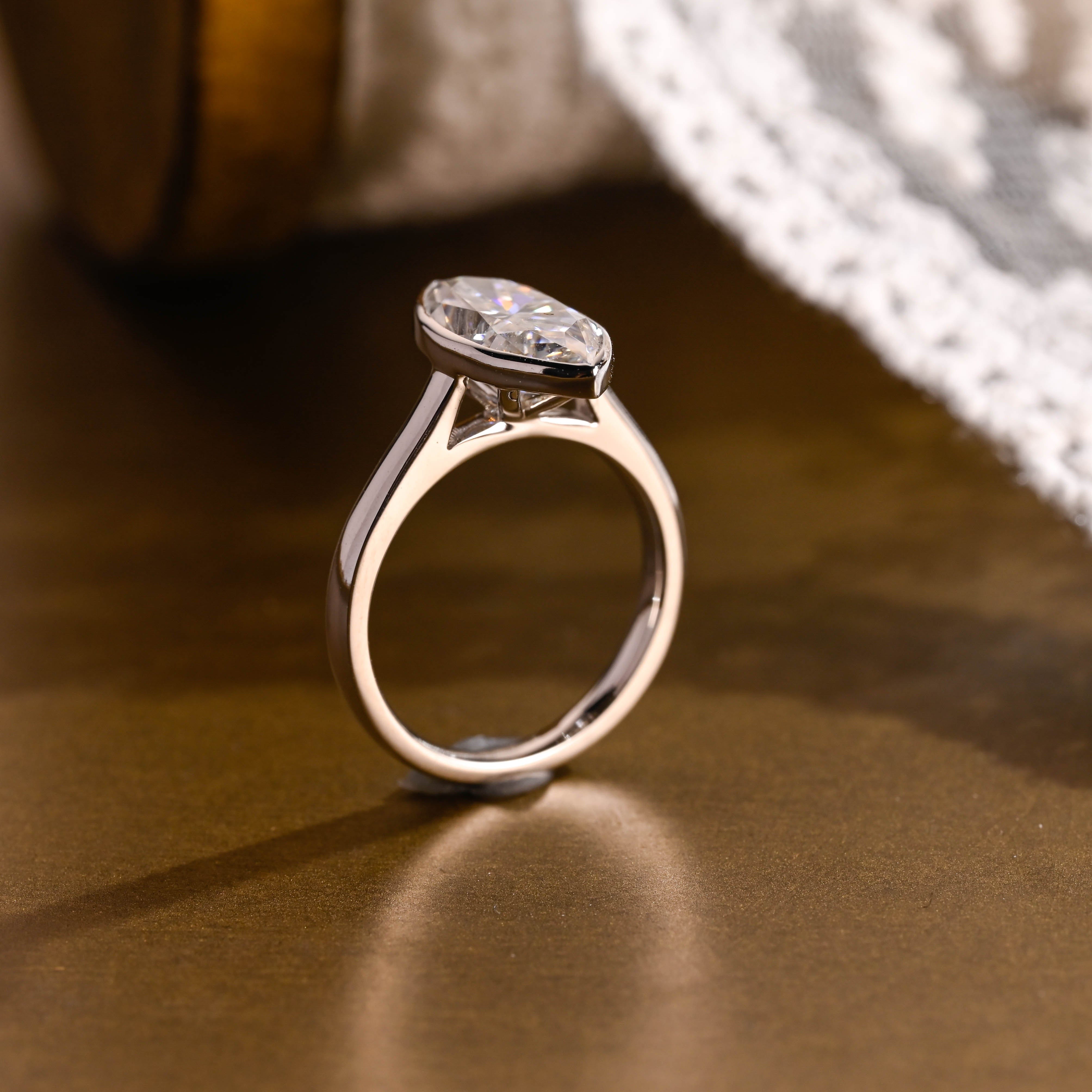 2 CT Emerald Pave Moissanite Engagement Ring