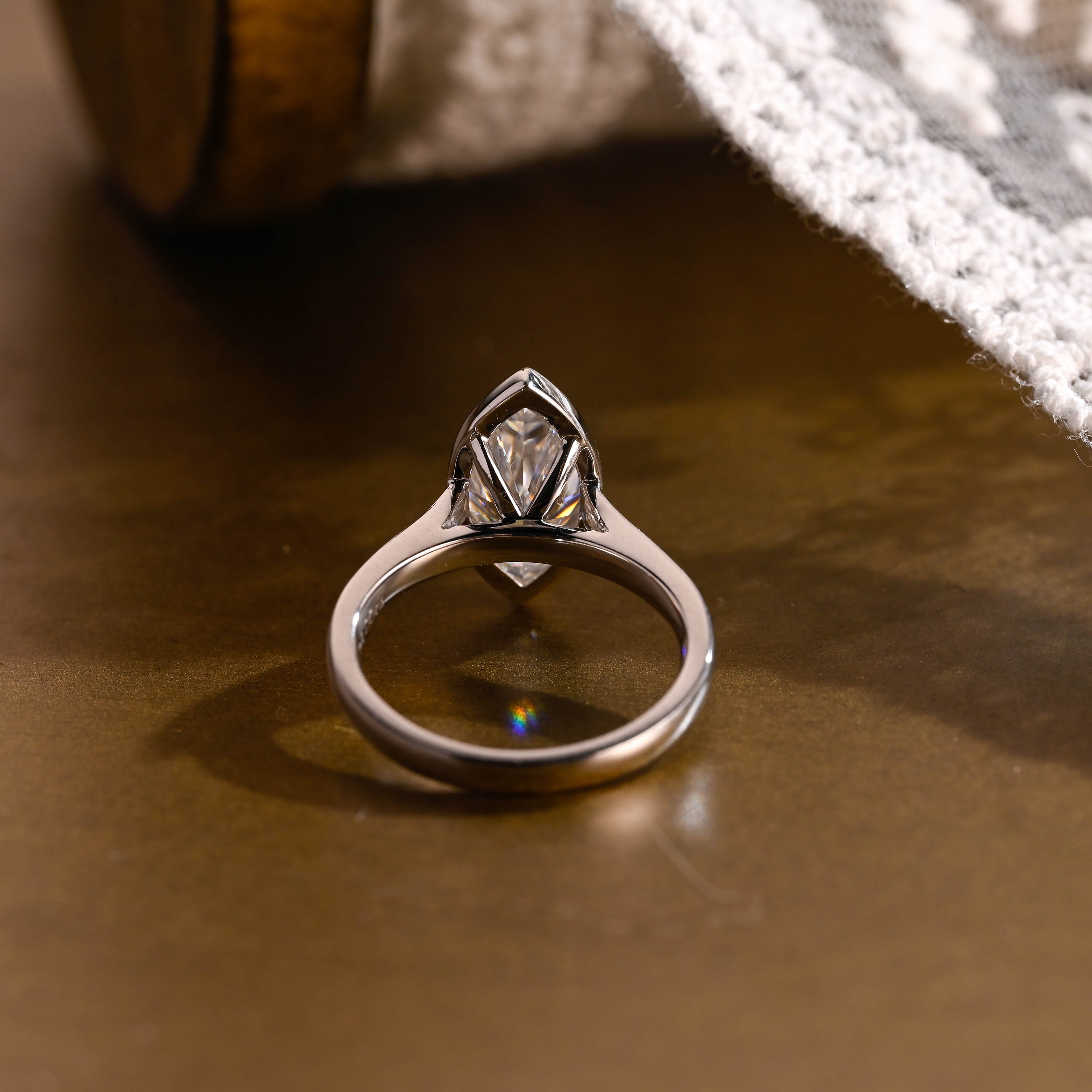 2 CT Emerald Pave Moissanite Engagement Ring