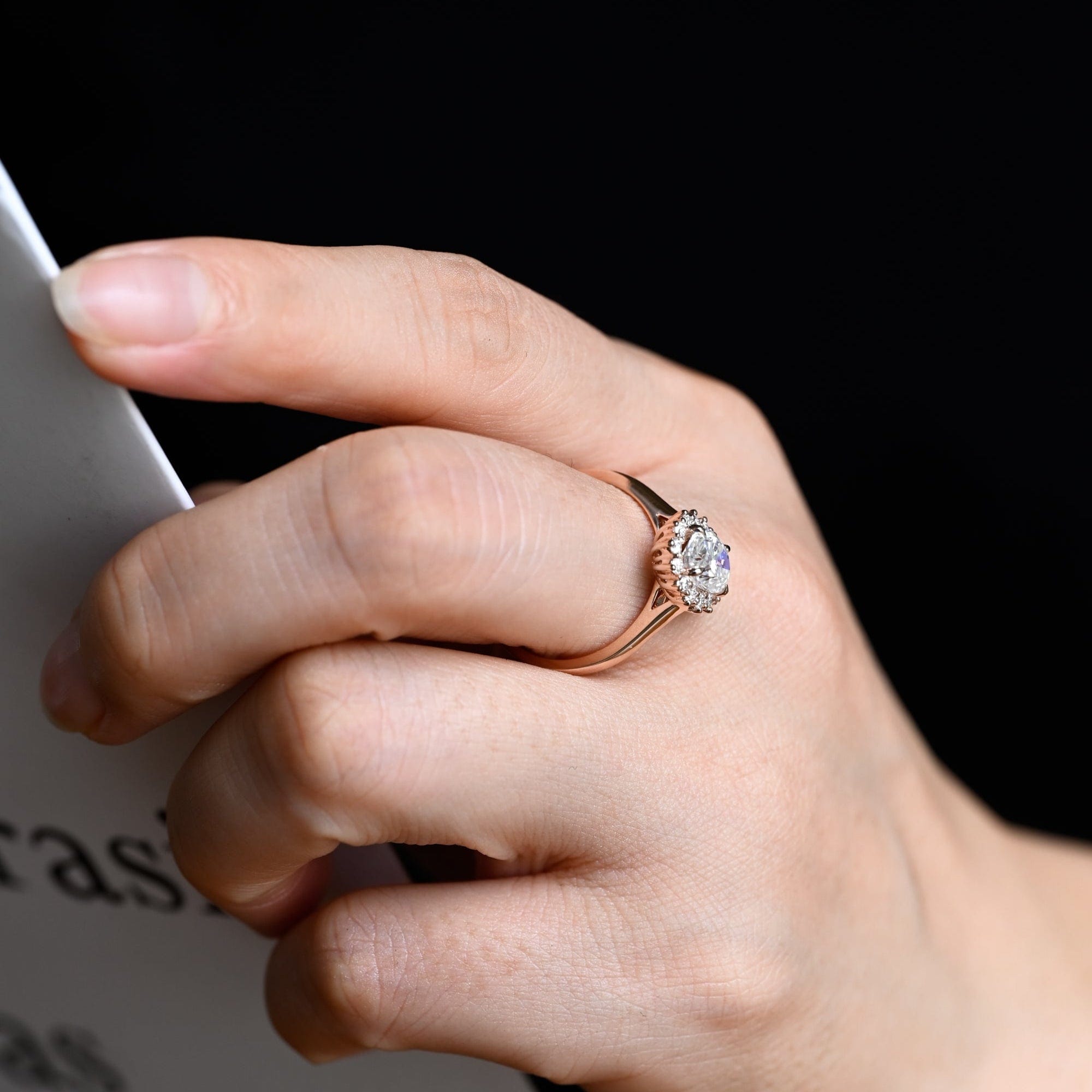 2 CT Emerald Pave Moissanite Engagement Ring