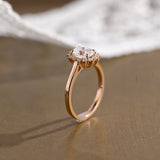 2 CT Emerald Pave Moissanite Engagement Ring