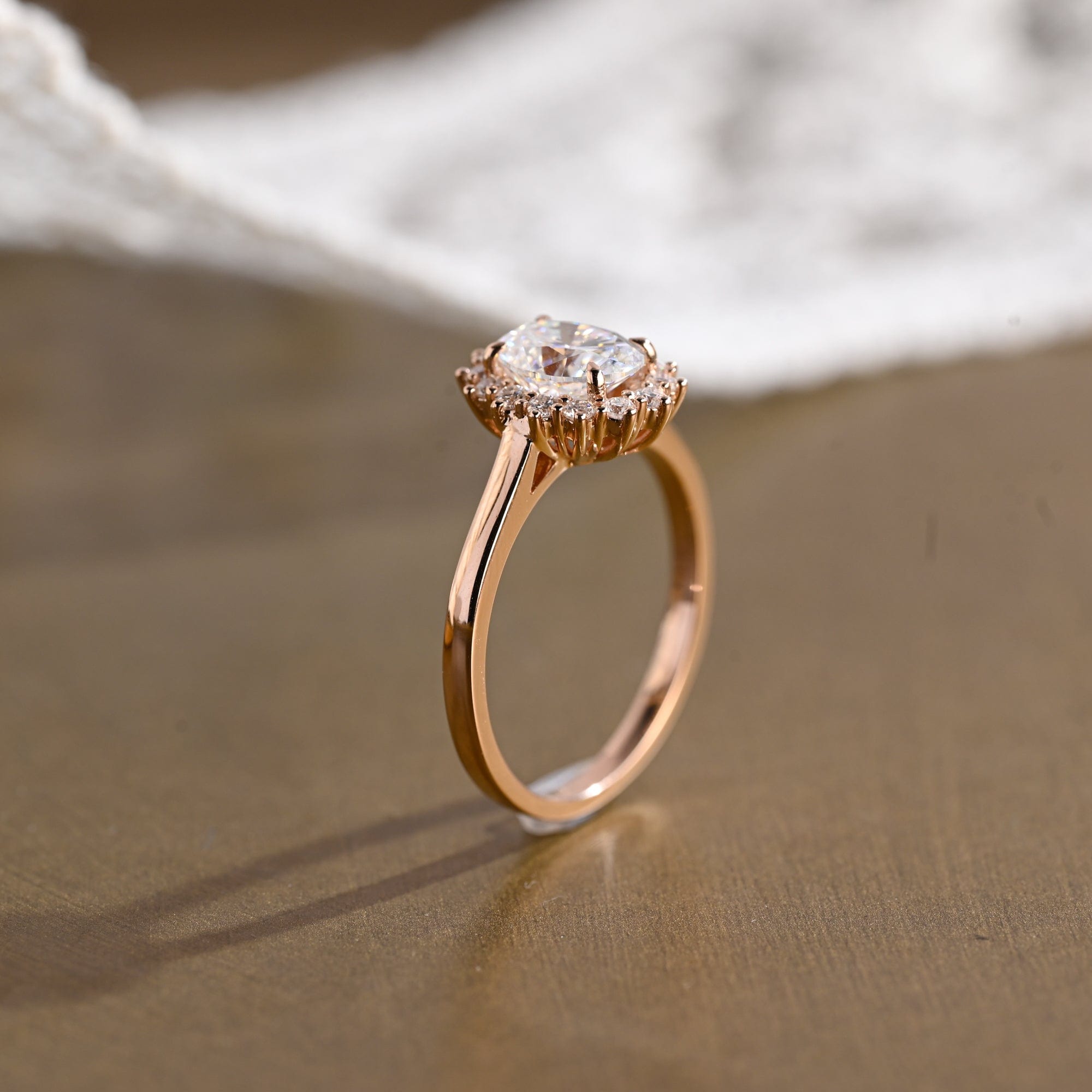 2 CT Emerald Pave Moissanite Engagement Ring
