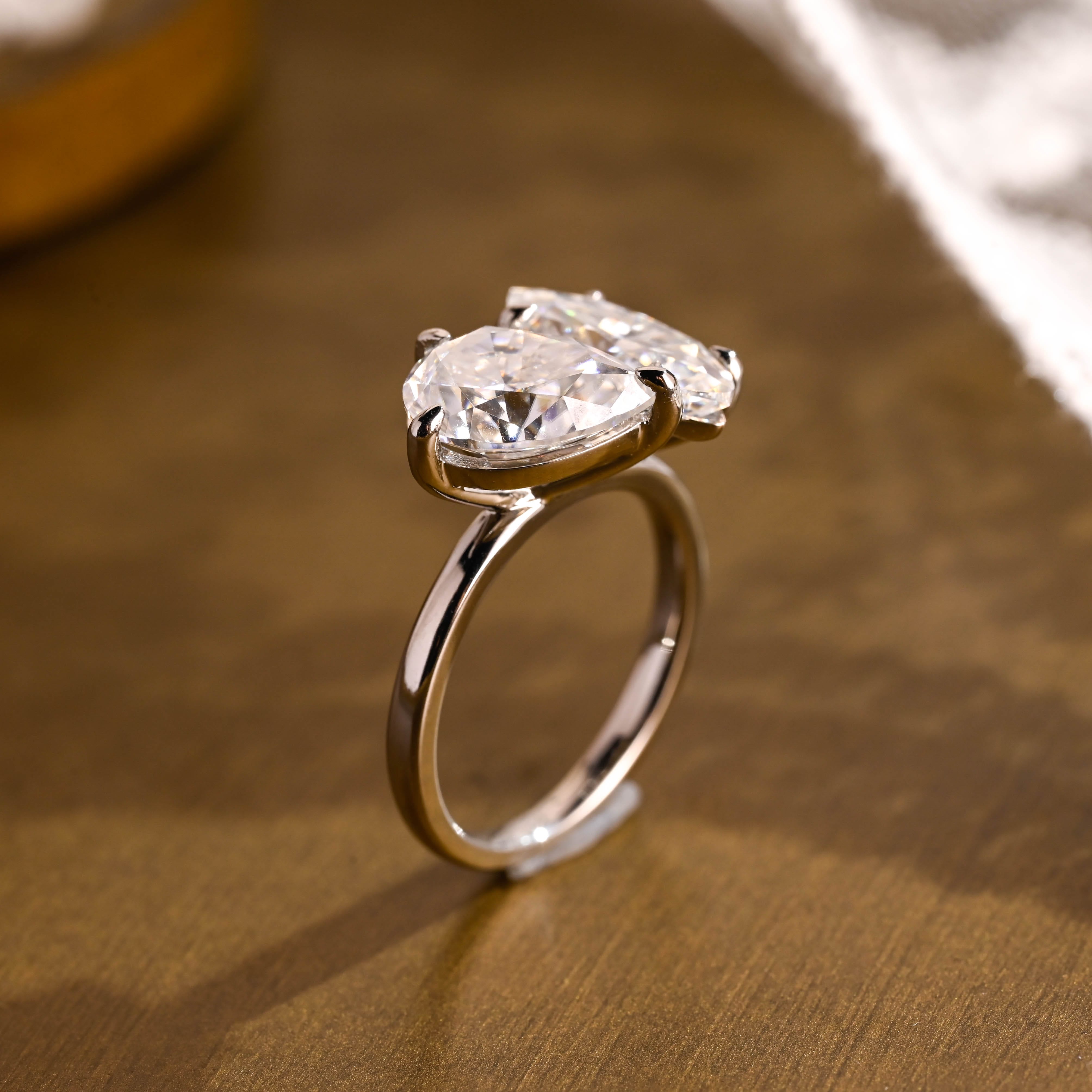 2 CT Emerald Pave Moissanite Engagement Ring