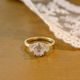 2 CT Emerald Pave Moissanite Engagement Ring
