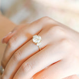 2 CT Emerald Pave Moissanite Engagement Ring