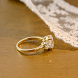 2 CT Emerald Pave Moissanite Engagement Ring