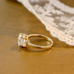 2 CT Emerald Pave Moissanite Engagement Ring