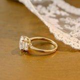 2 CT Emerald Pave Moissanite Engagement Ring