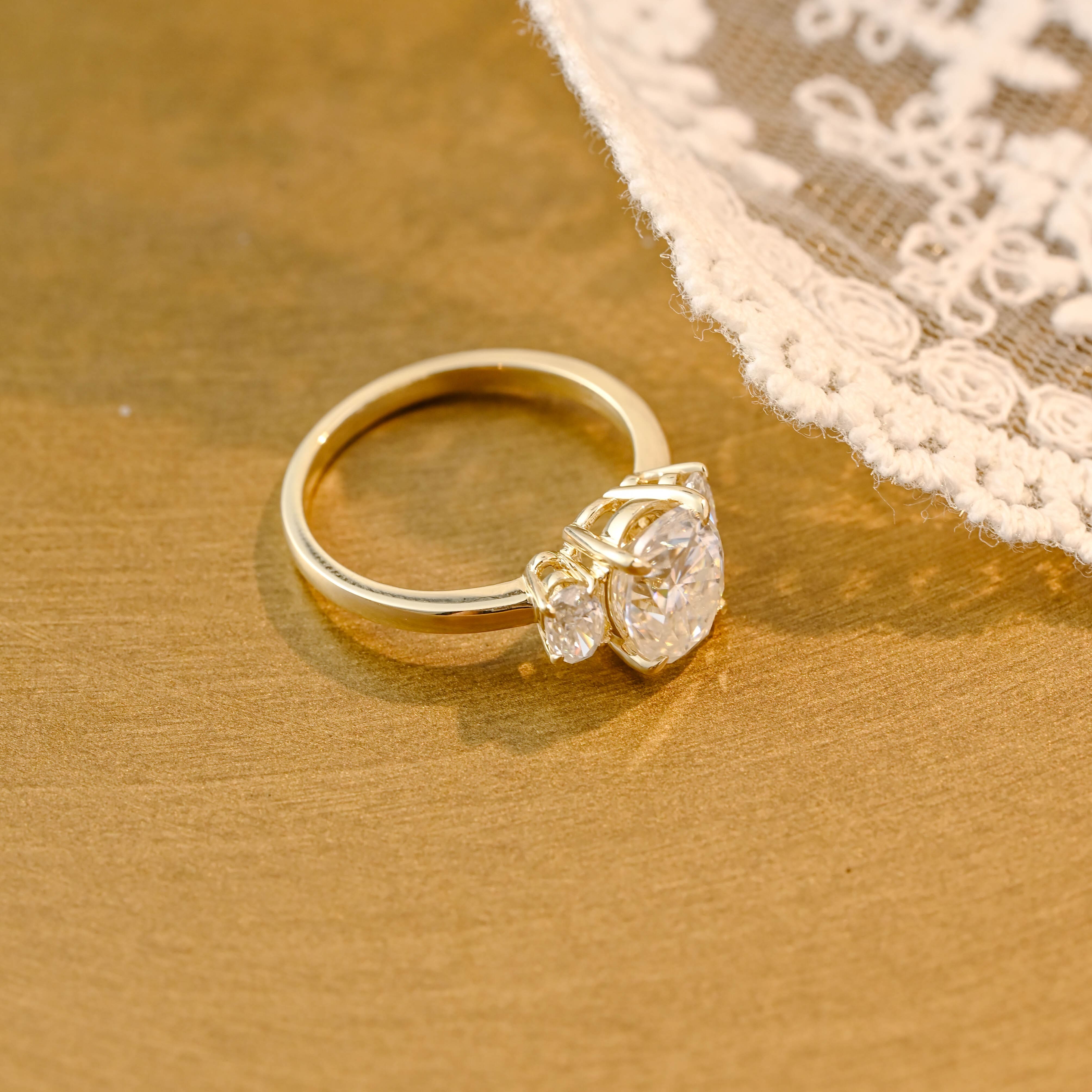 2 CT Emerald Pave Moissanite Engagement Ring