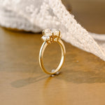 2 CT Emerald Pave Moissanite Engagement Ring