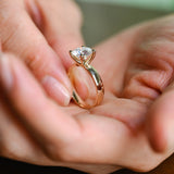 2 CT Emerald Pave Moissanite Engagement Ring