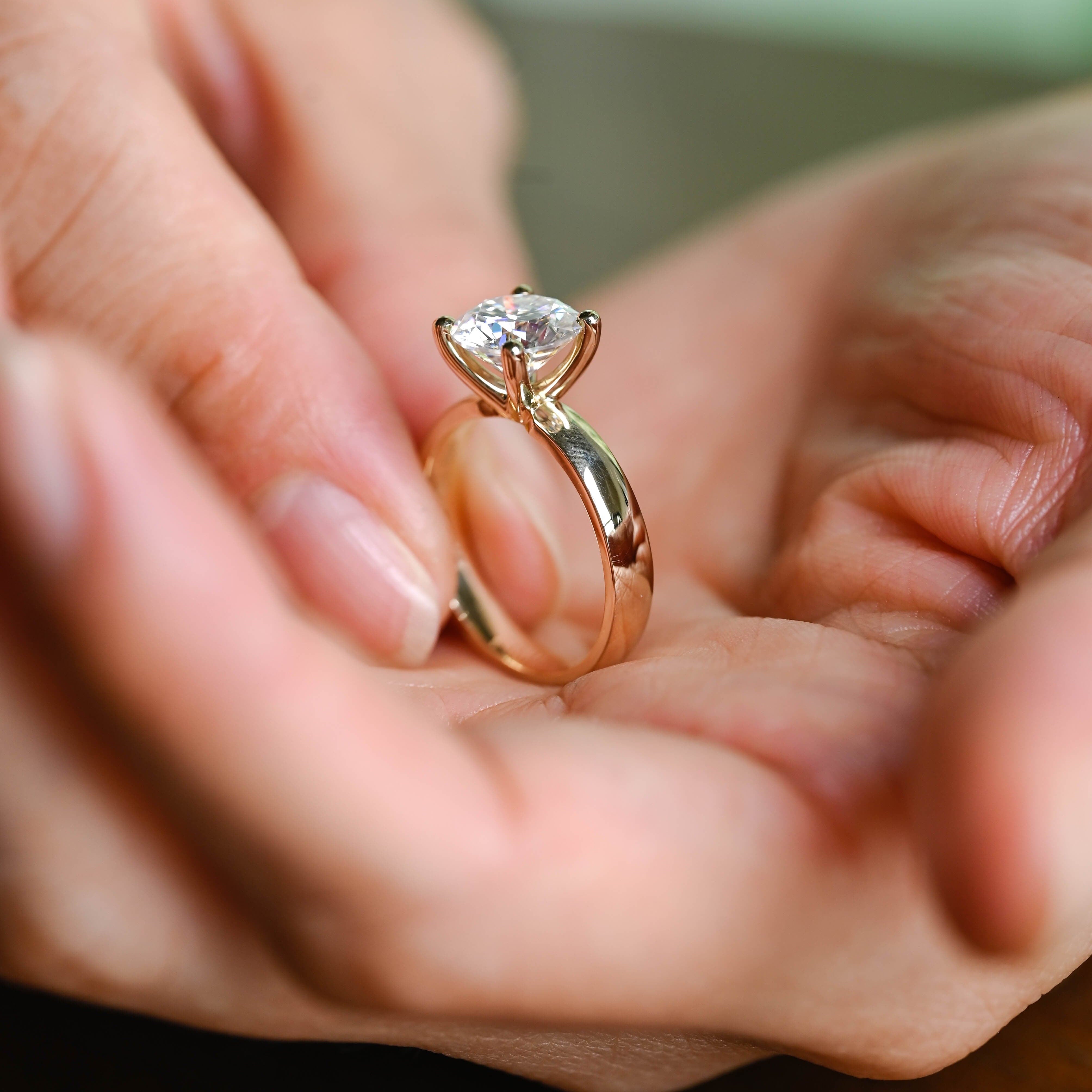 2 CT Emerald Pave Moissanite Engagement Ring
