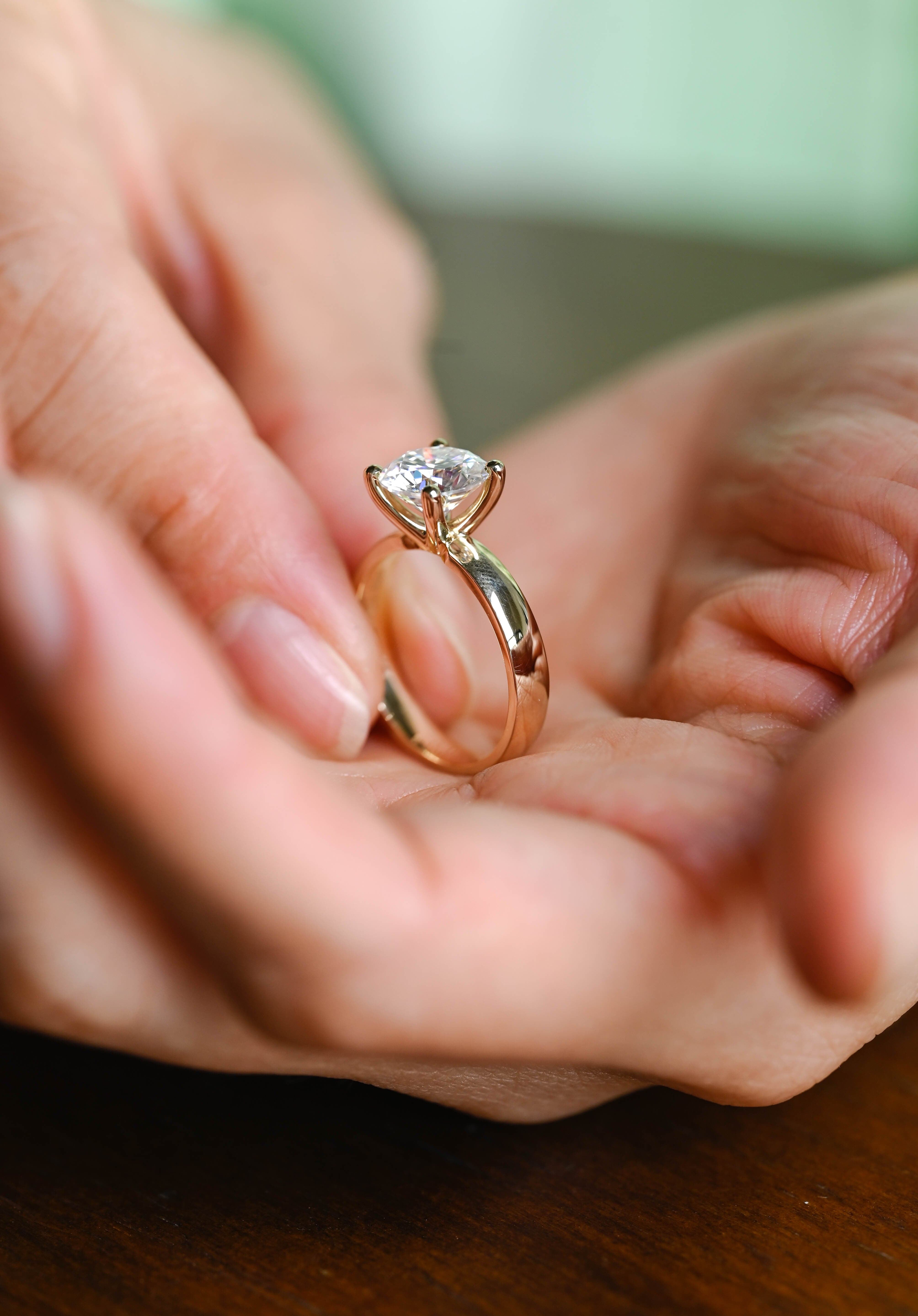 2 CT Emerald Pave Moissanite Engagement Ring