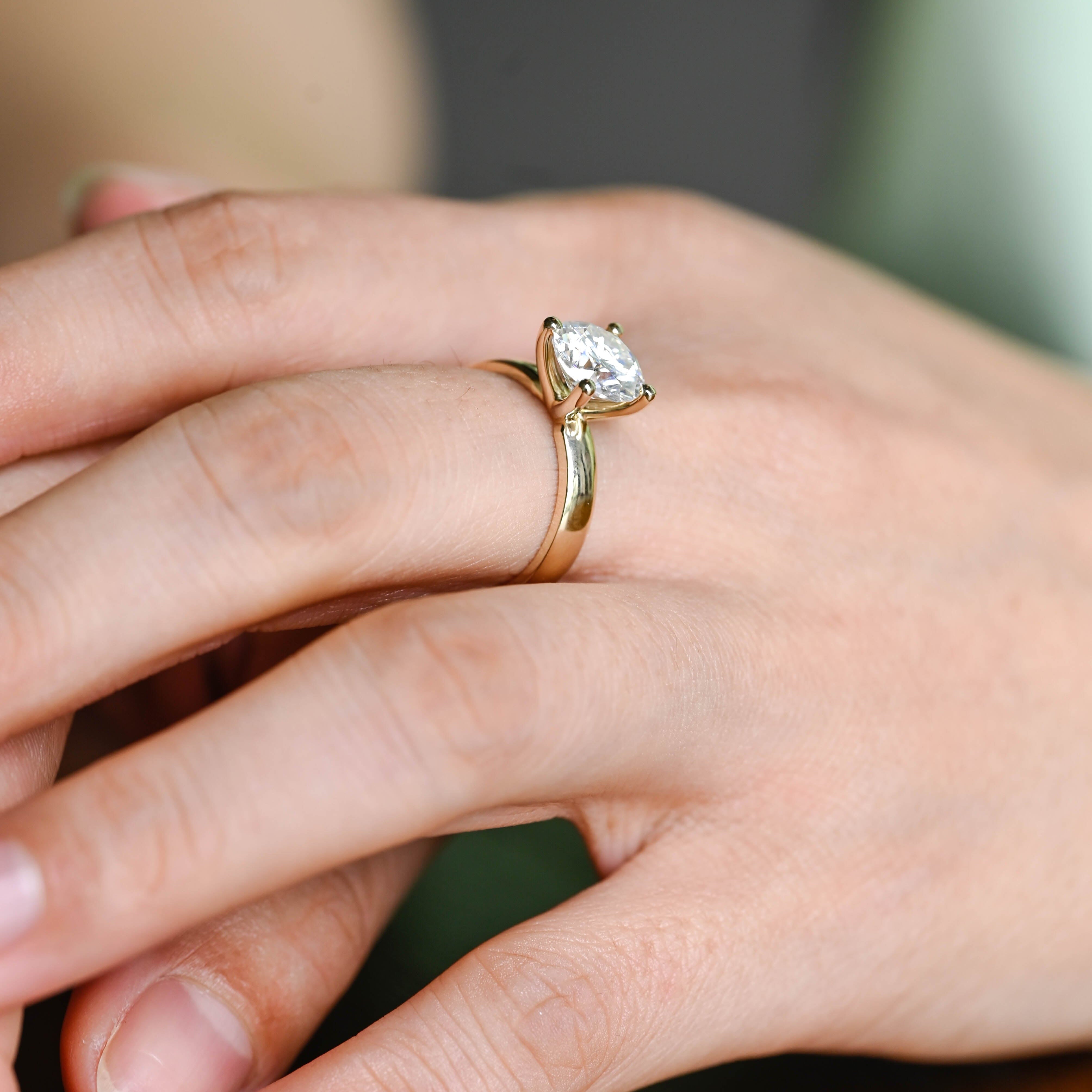 2 CT Emerald Pave Moissanite Engagement Ring