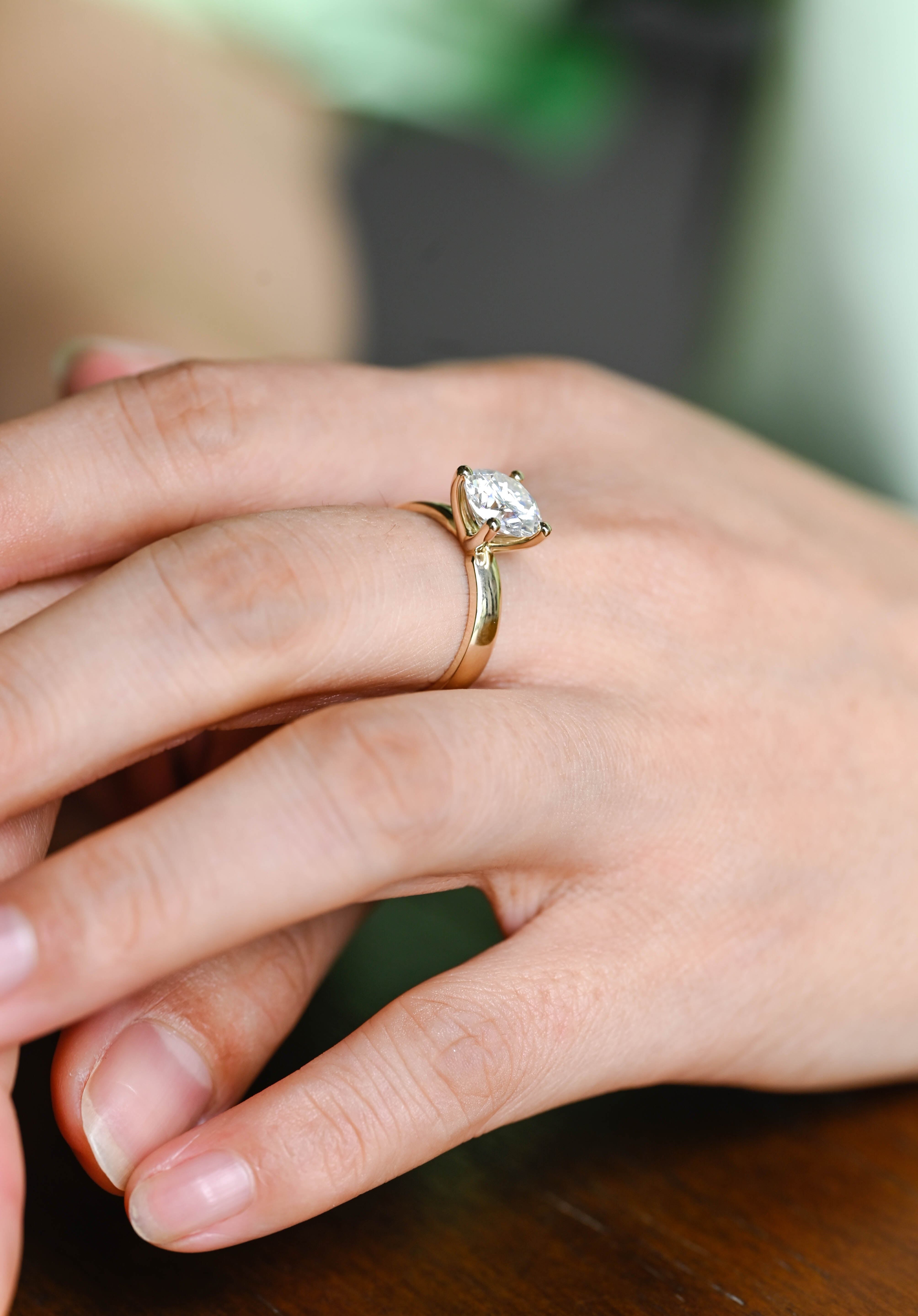 2 CT Emerald Pave Moissanite Engagement Ring