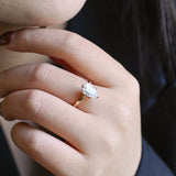 2 CT Emerald Pave Moissanite Engagement Ring