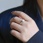 2 CT Emerald Pave Moissanite Engagement Ring