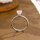 2 CT Emerald Pave Moissanite Engagement Ring