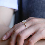 2 CT Emerald Pave Moissanite Engagement Ring