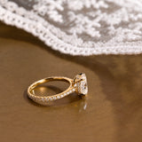 2 CT Emerald Pave Moissanite Engagement Ring
