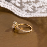 2 CT Emerald Pave Moissanite Engagement Ring