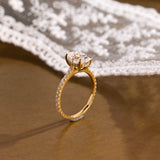 2 CT Emerald Pave Moissanite Engagement Ring