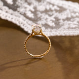 2 CT Emerald Pave Moissanite Engagement Ring