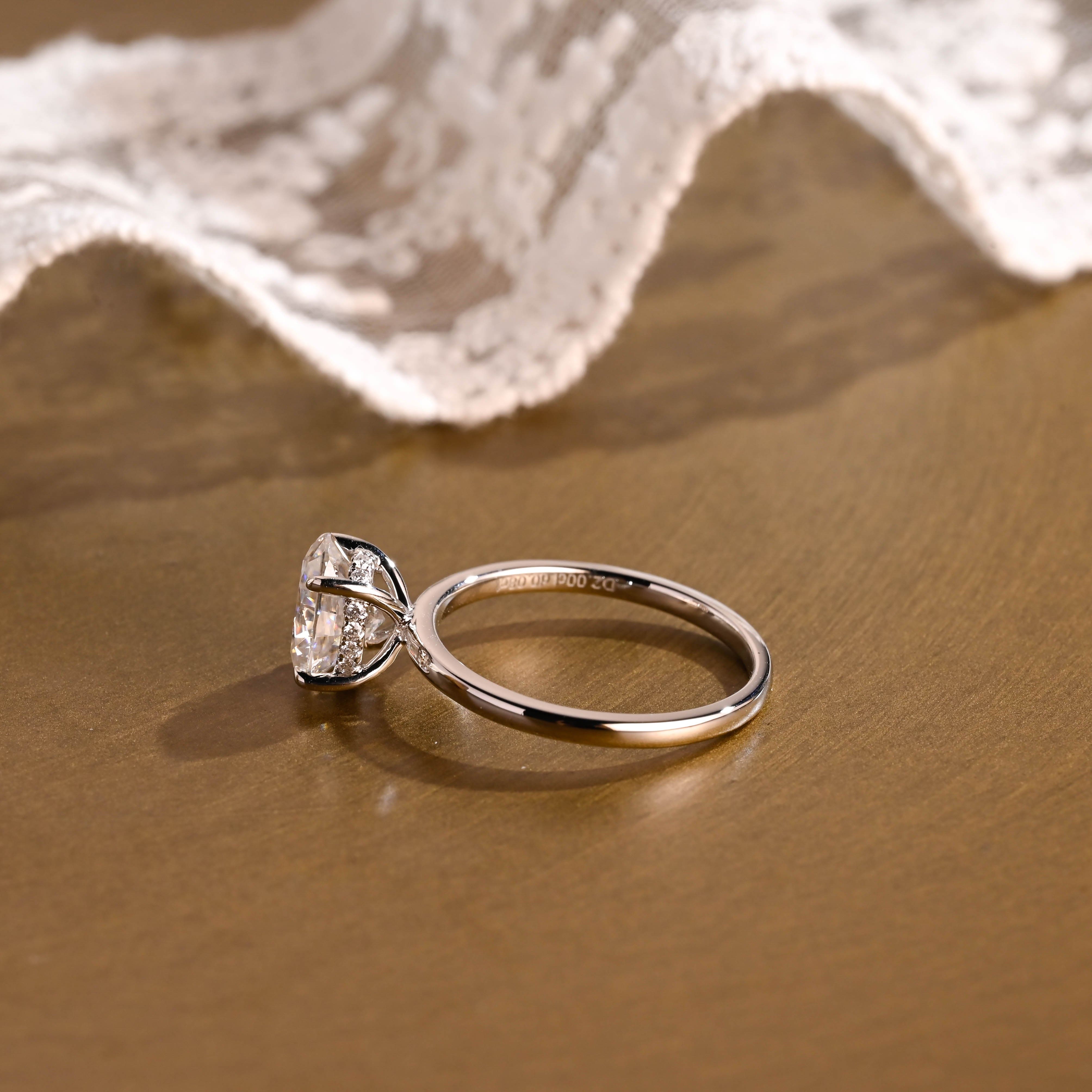 2 CT Emerald Pave Moissanite Engagement Ring