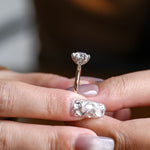 2 CT Emerald Pave Moissanite Engagement Ring