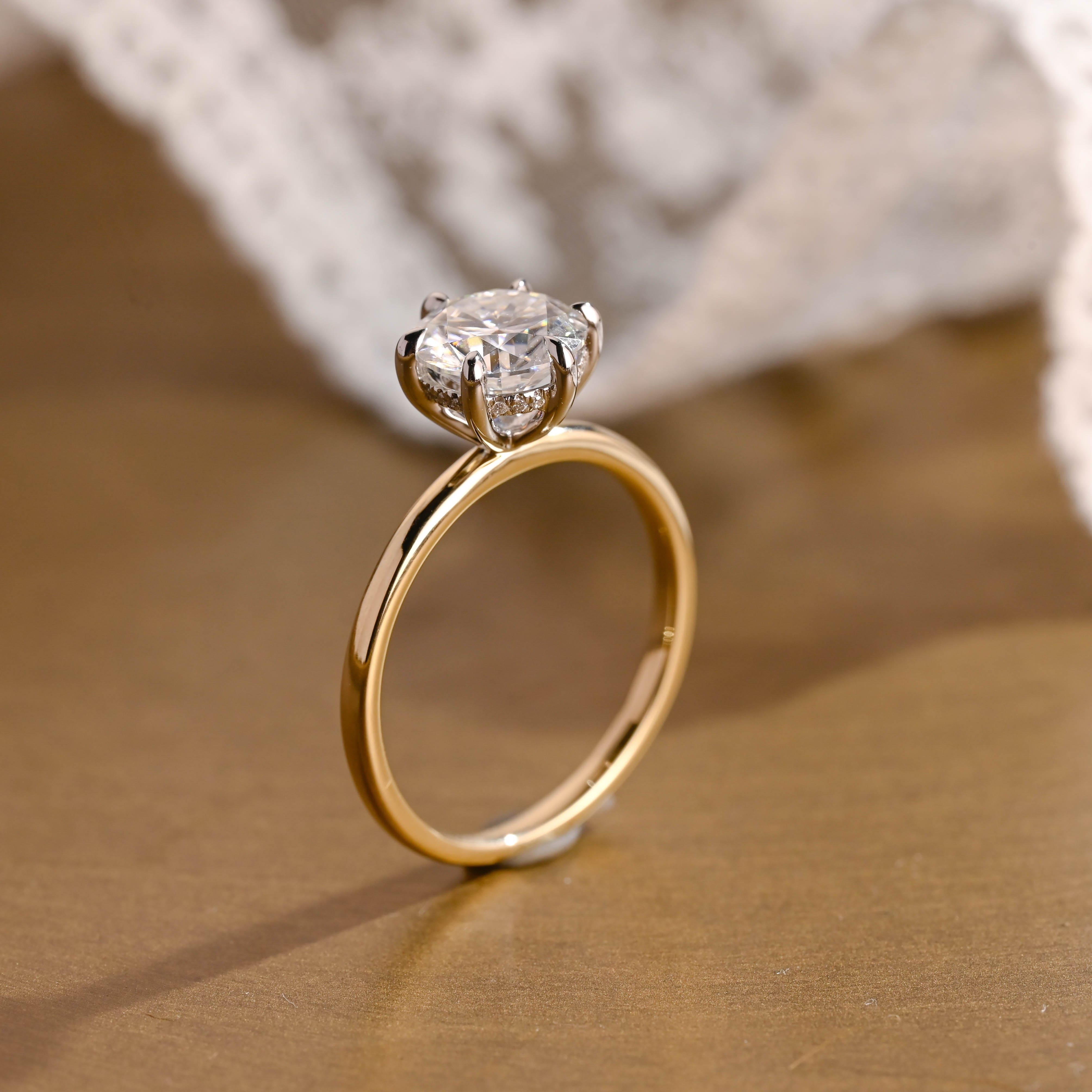 2 CT Emerald Pave Moissanite Engagement Ring