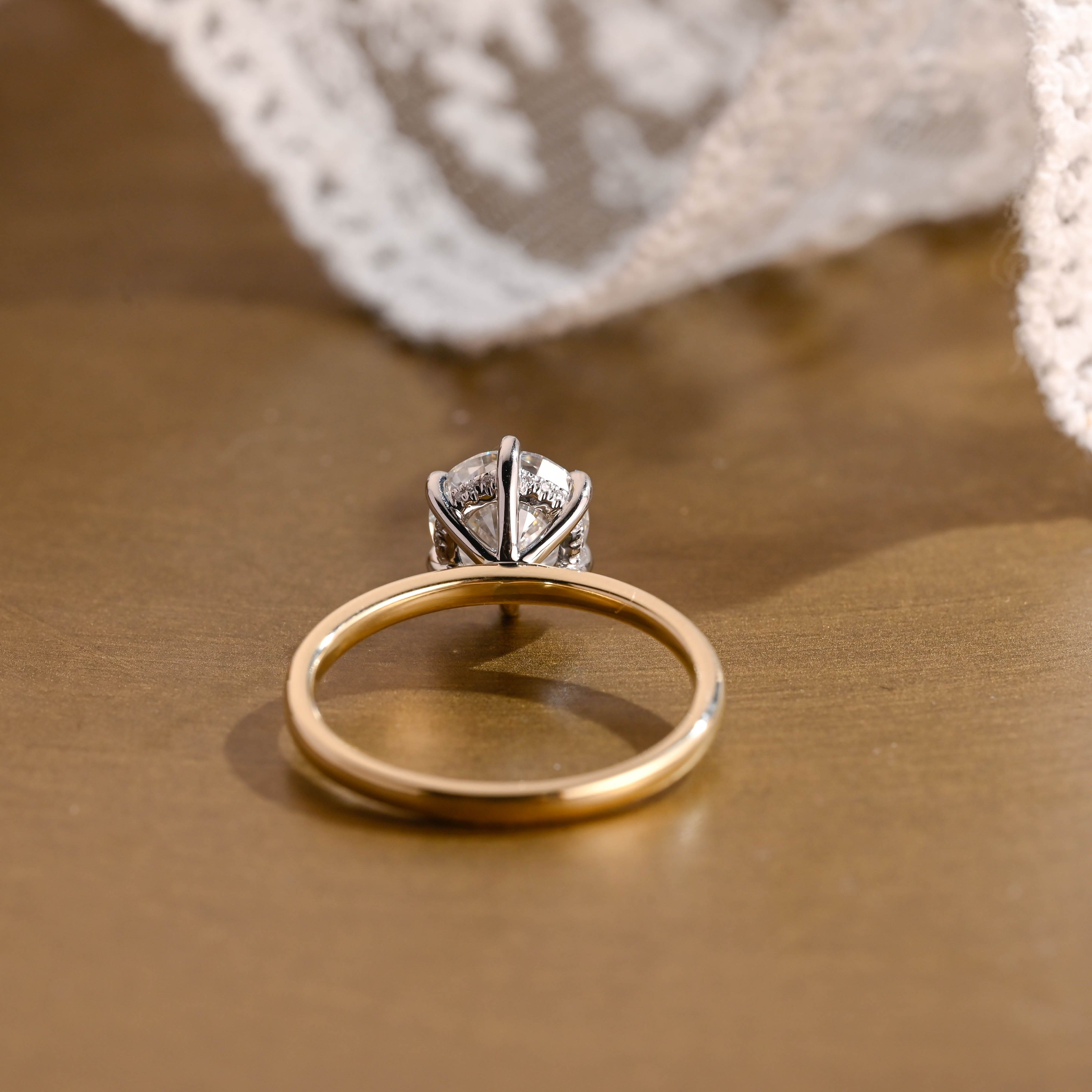 2 CT Emerald Pave Moissanite Engagement Ring