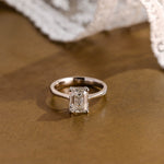 2 CT Emerald Pave Moissanite Engagement Ring