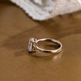 2 CT Emerald Pave Moissanite Engagement Ring