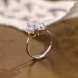 2 CT Emerald Pave Moissanite Engagement Ring